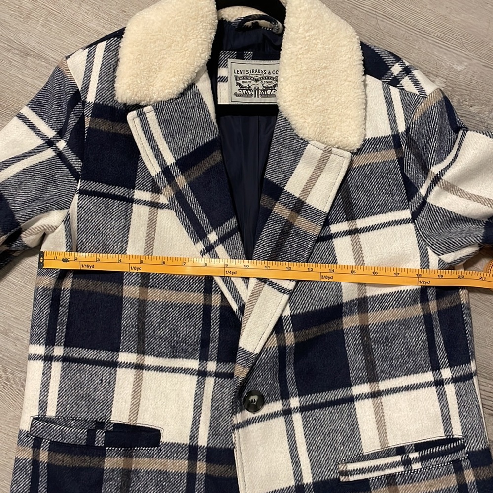 NWT Levis plaid long coat w/Sherpa detailing sizeM - Picture 7 of 7